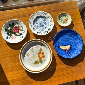 Eclectic Vintage Decorative Plate Collection - Set of 6